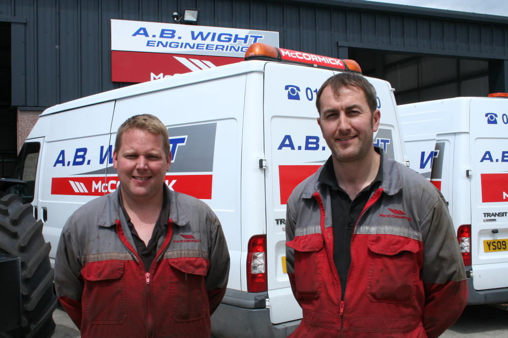 Shows members of the AB Wight Eningeering workshop team
